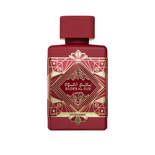 Badee Al Oud Sublime – arabskie perfumy, zdjęcie flakonu na przezroczystym tle
