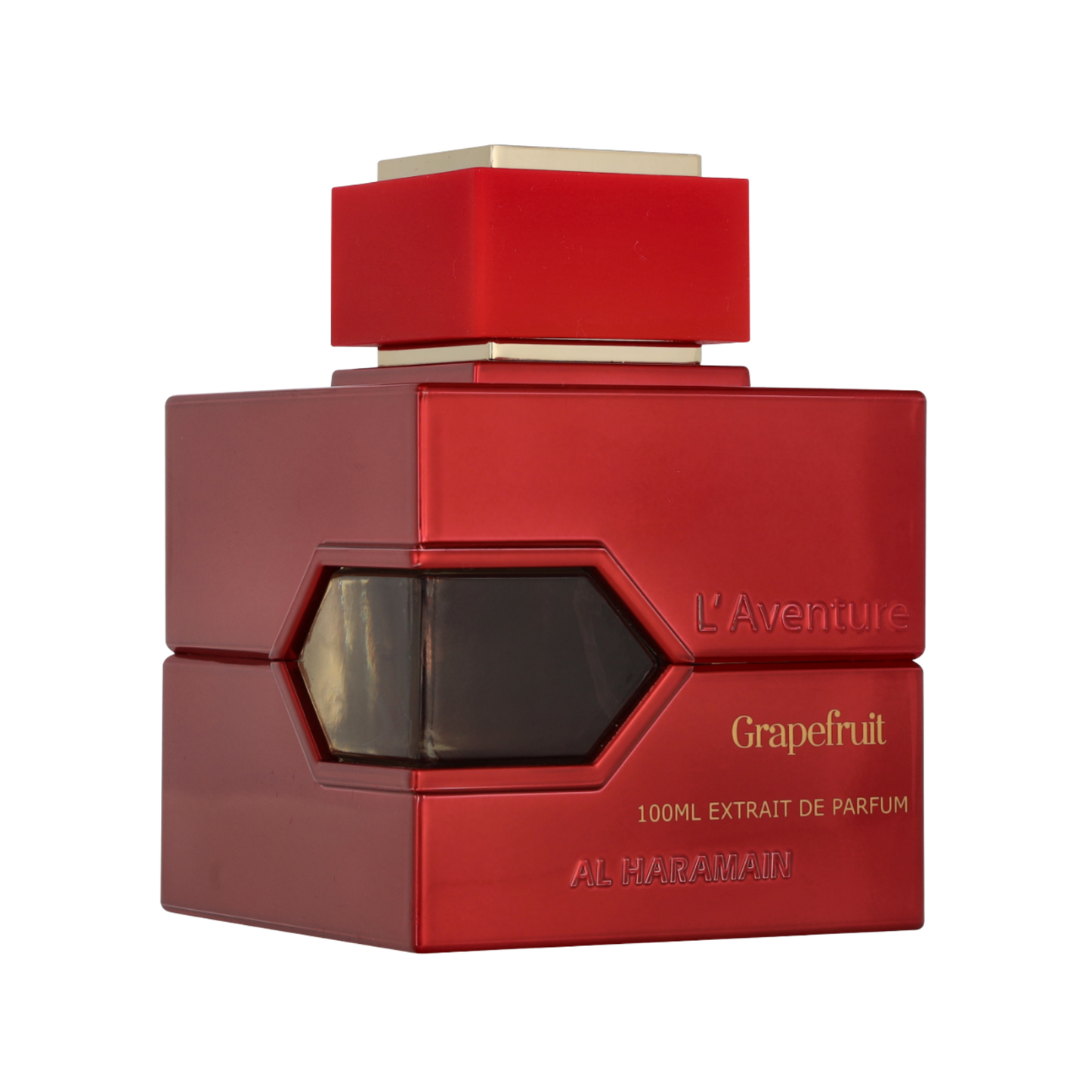 Flakon L’Aventure Grapefruit Extrait 100 ml na przezroczystym tle