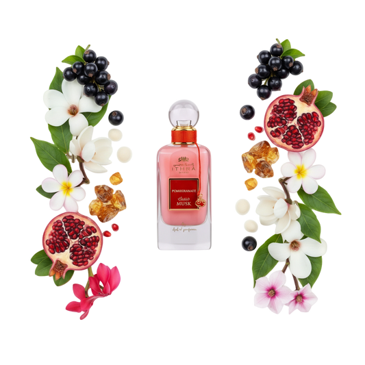 Ithra Dubai Musk Pomegranate – arabskie perfumy, flakon z nutami granatu, czerwonych owoców i wanilii