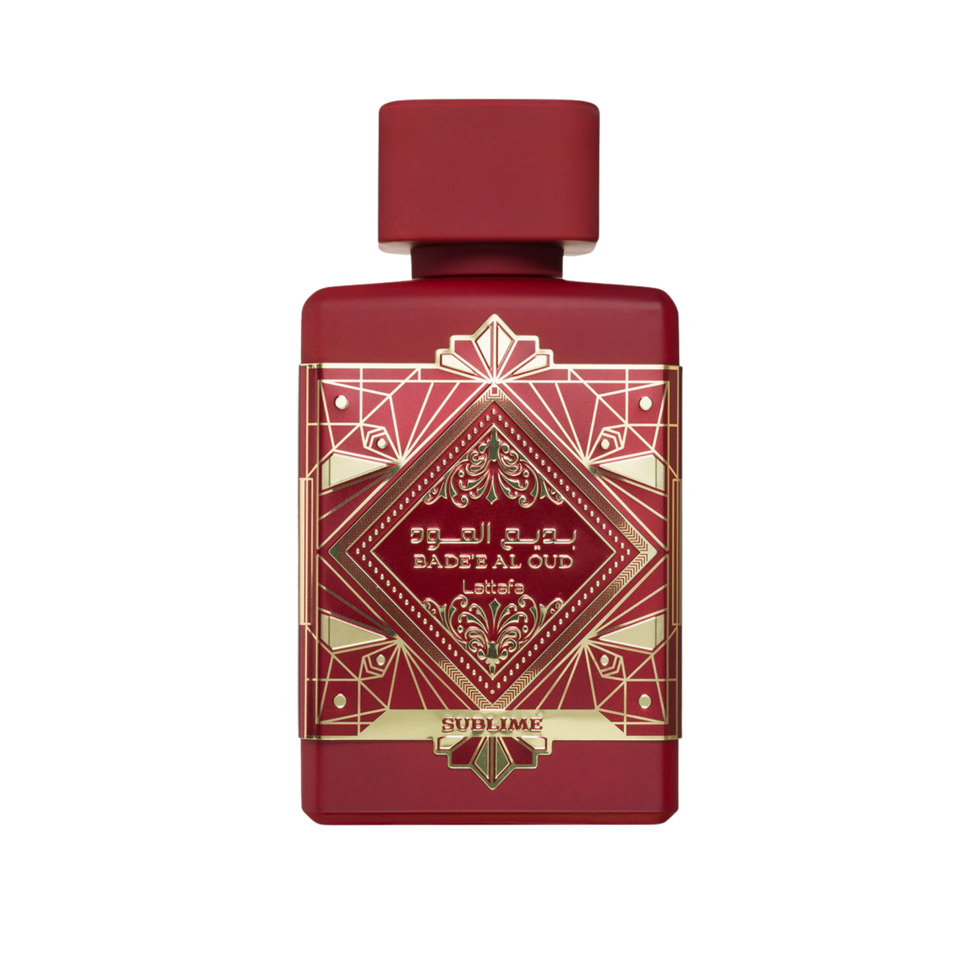 Badee Al Oud Sublime – arabskie perfumy, zdjęcie flakonu na przezroczystym tle