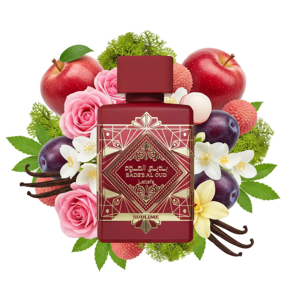 Badee Al Oud Sublime – arabskie perfumy, flakon z nutami jagód, róży i wanilii