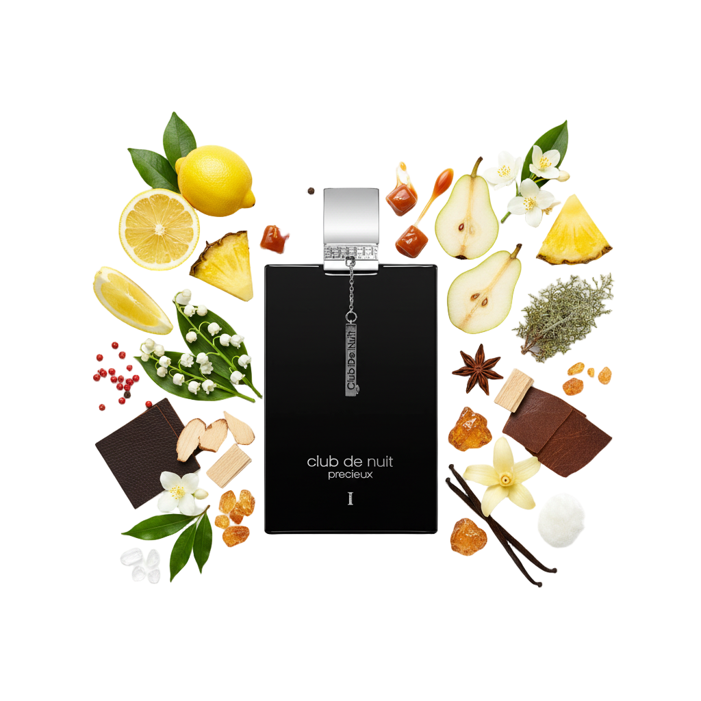 Club De Nuit Précieux – arabskie perfumy, flakon z nutami cytrusów, bergamotki i ambry