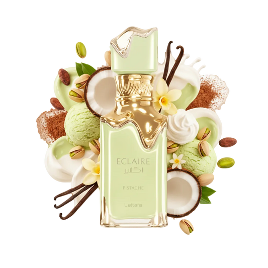 Eclaire Pistache – arabskie perfumy, flakon z nutami wanilii, karmelu i bitej śmietany