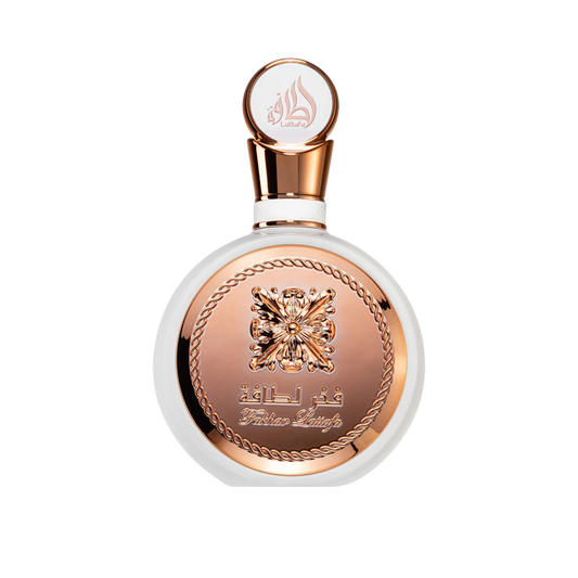 Fakhar Body Spray – arabski spray do ciała, flakon na przezroczystym tle