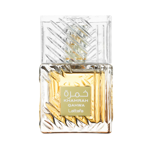 Flakon Lattafa Khamrah Qahwa 100 ml na przezroczystym tle