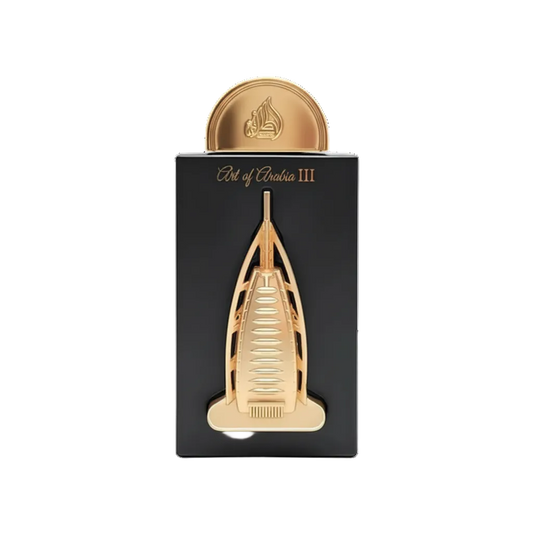 Lattafa Pride Art Of Arabia III flakon na przezroczystym tle