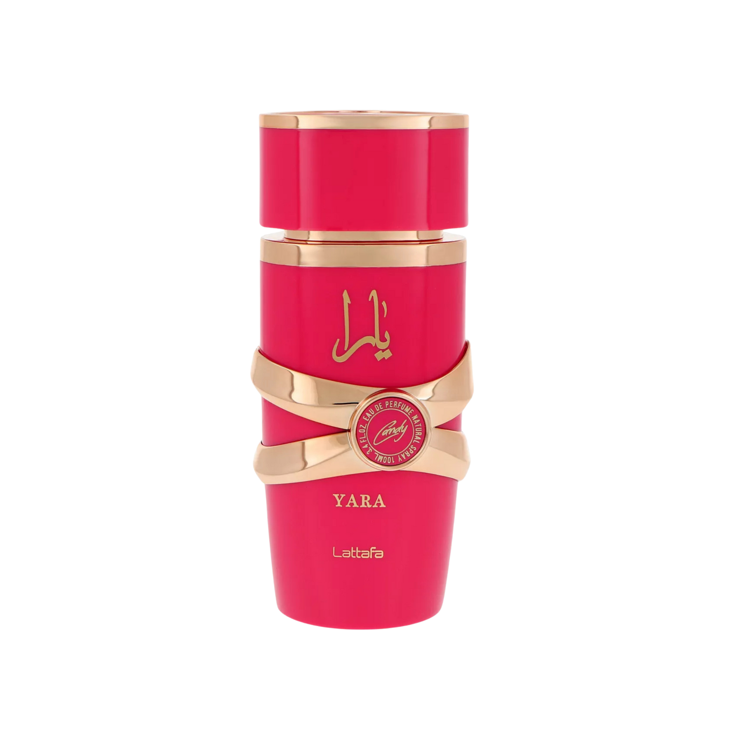 Lattafa Yara Candy flakon perfum na przezroczystym tle