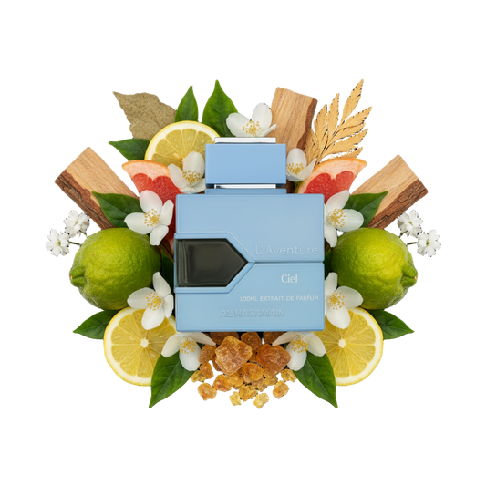 L’Aventure Ciel Extrait 100 ml — flakon z nutami bergamotki, jaśminu i cedru