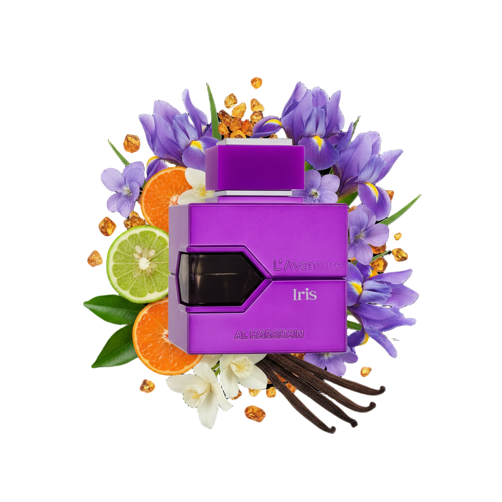 L’Aventure Iris Extrait 100 ml — flakon z irysem, fiołkiem i wanilią