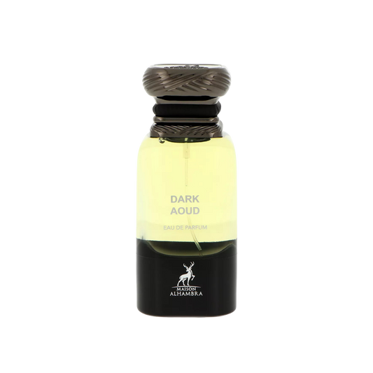 Maison Alhambra Dark Aoud –flakon 80 ml na przezroczystym tle