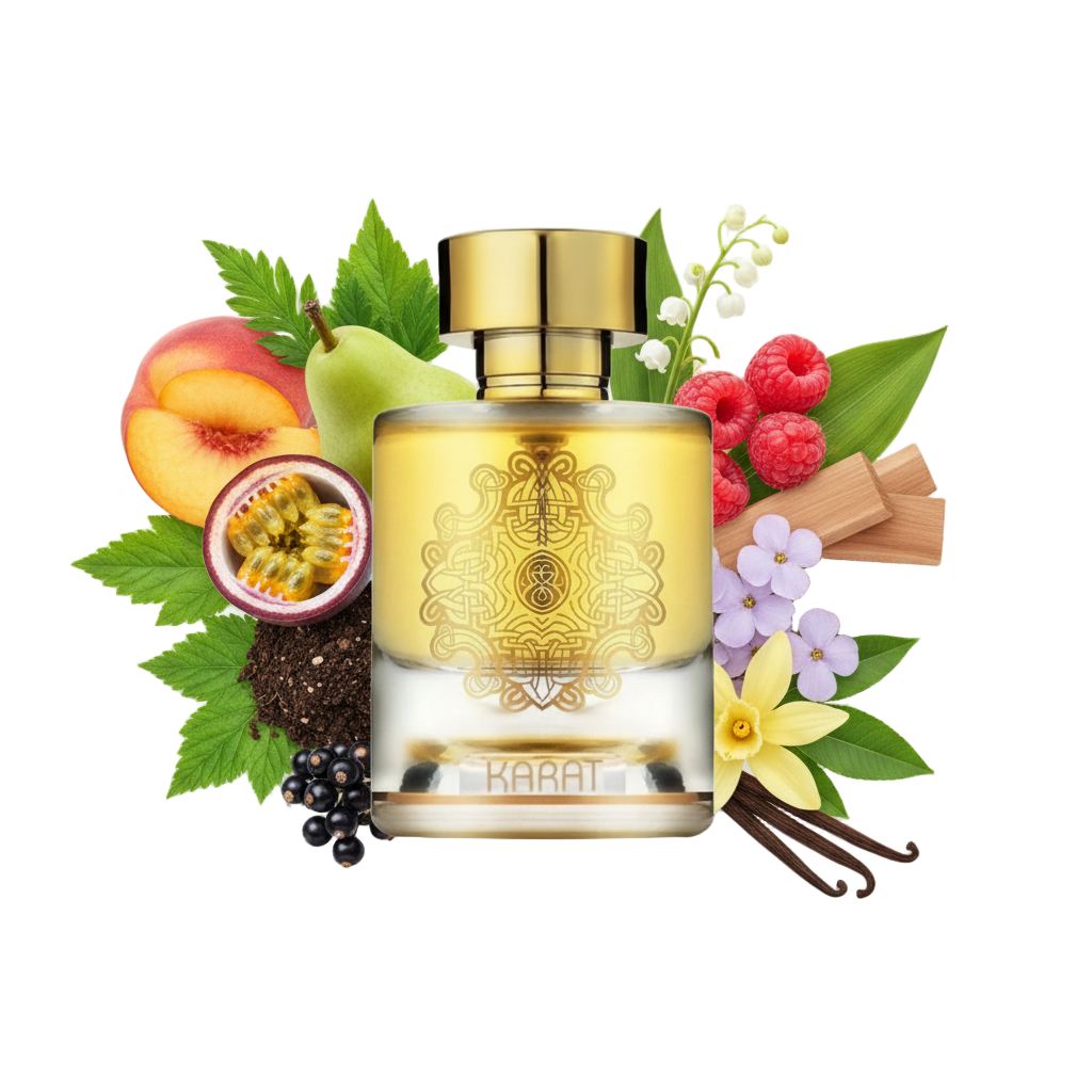 Maison Alhambra Karat 100 ml — flakon perfum z wizualizacją nut