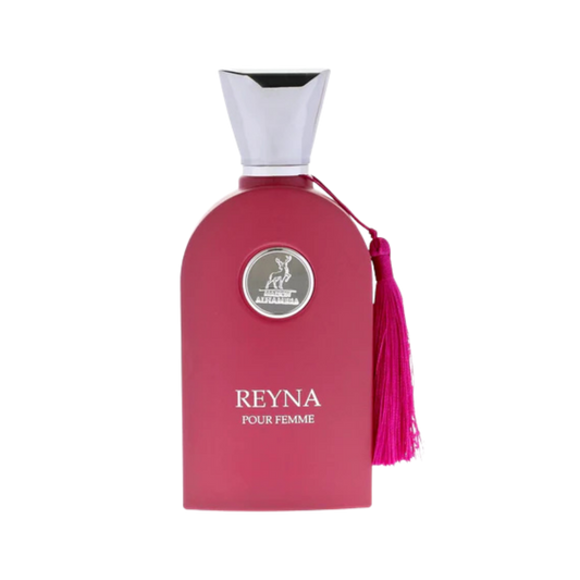 Reyna Pour Femme – arabskie perfumy, zdjęcie flakonu na przezroczystym tle