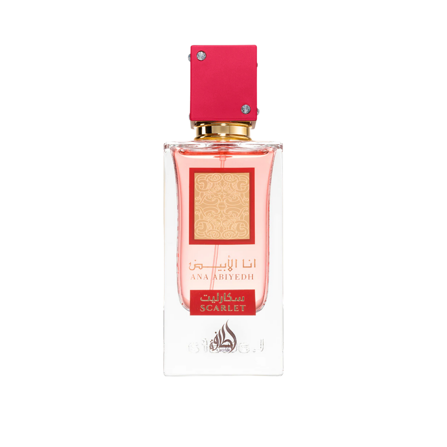 Scarlet – arabskie perfumy, zdjęcie flakonu na przezroczystym tle
