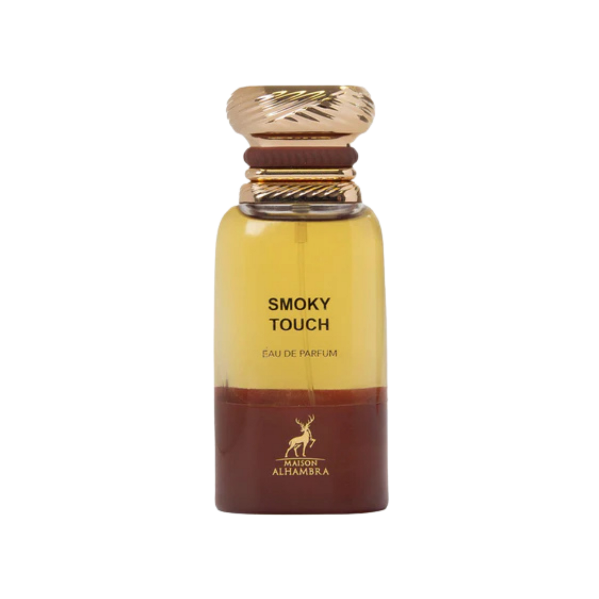 Smoky Touch – arabskie perfumy, zdjęcie flakonu na przezroczystym tle